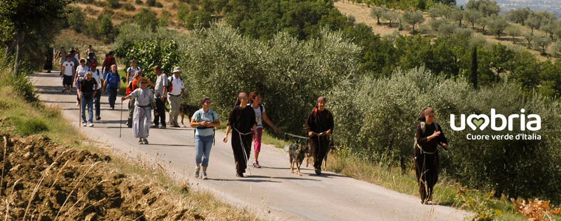 pilgrims on track of Francesco pilgrimage