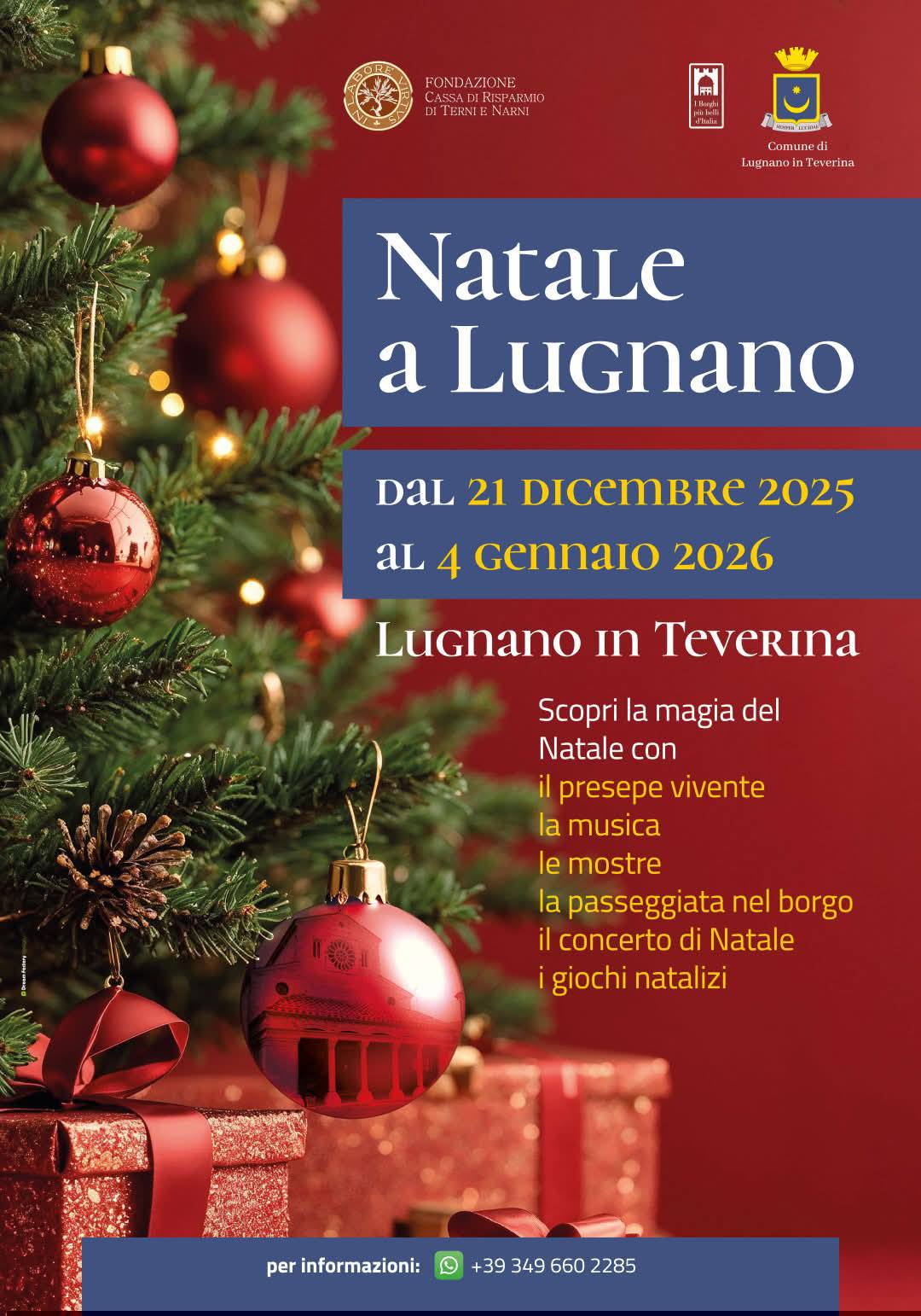 Plakat von Natale a Lugnano 2025 in Lugnano in Teverina