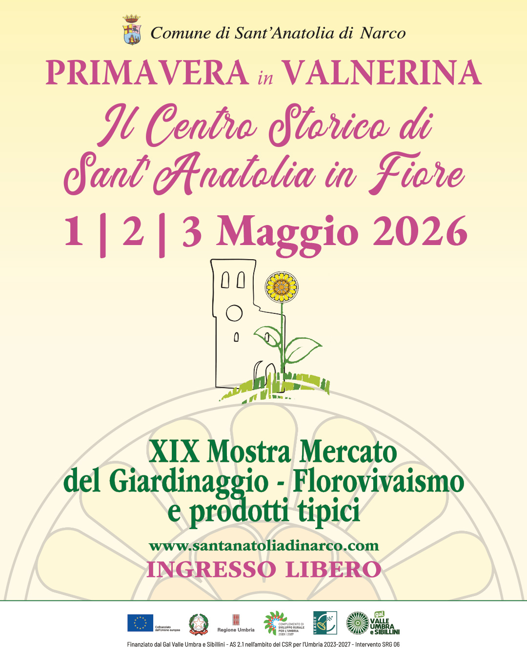 Poster of the event “Primavera in Valnerina” in Sant’Anatolia di Narco
