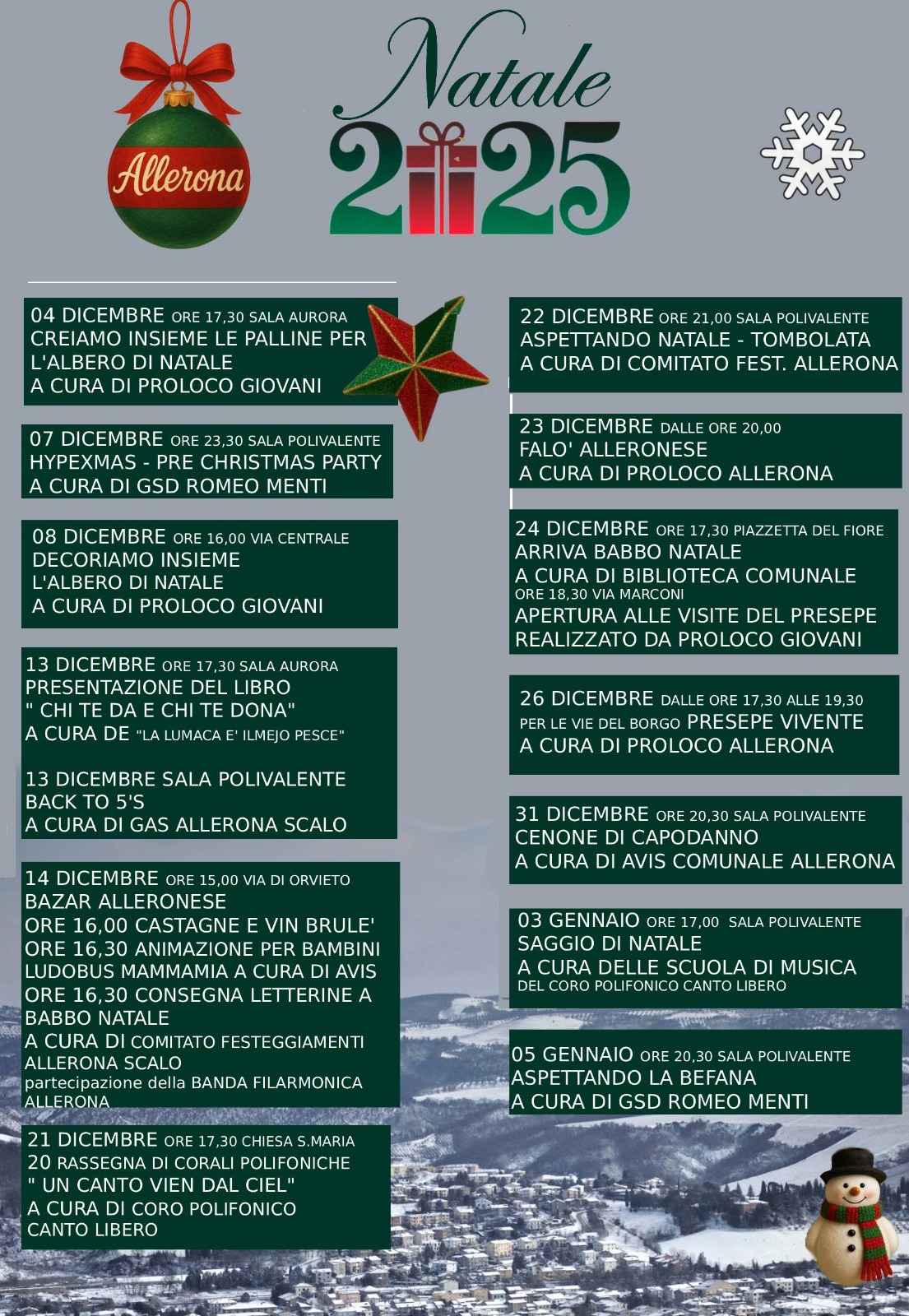 Programm von Natale ad Allerona 2025