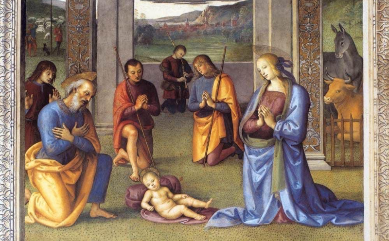 Titolo: Perugino tells us about the Nativity