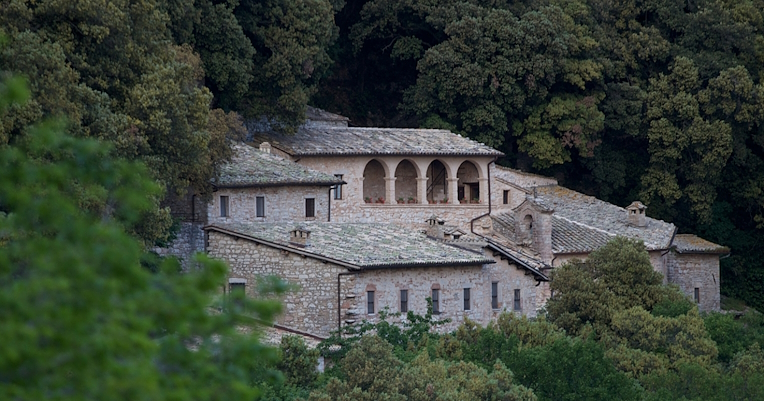 View of the Eremo delle Carceri, immersed in the greenery of Mount Subasio, Saint Francis’ place of meditation and prayer